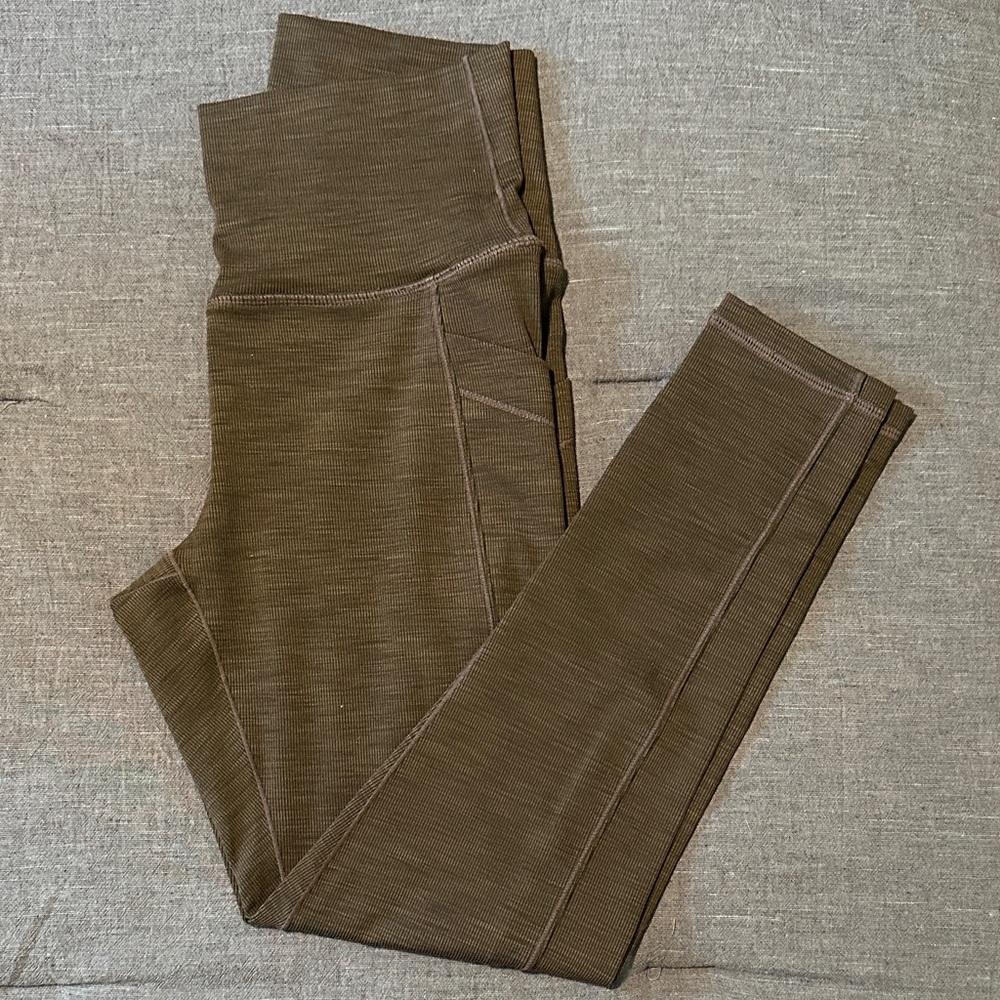 Prana Women’s Becksa Ribbed Brown Leggings with Pockets